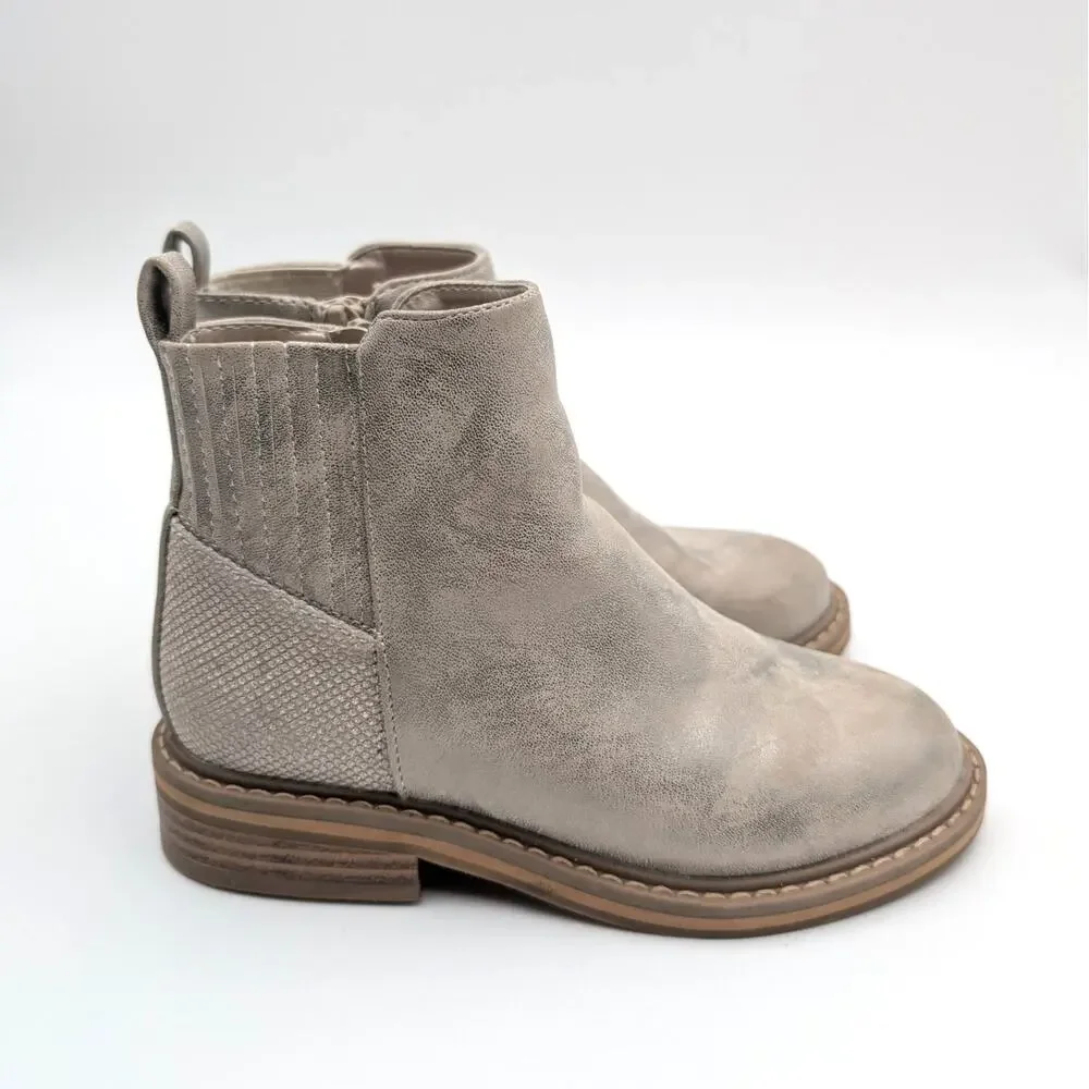 Nordstrom Flora Metallic Sparkle Zip-Up Boot Kids' Taupe Size US12M EU30